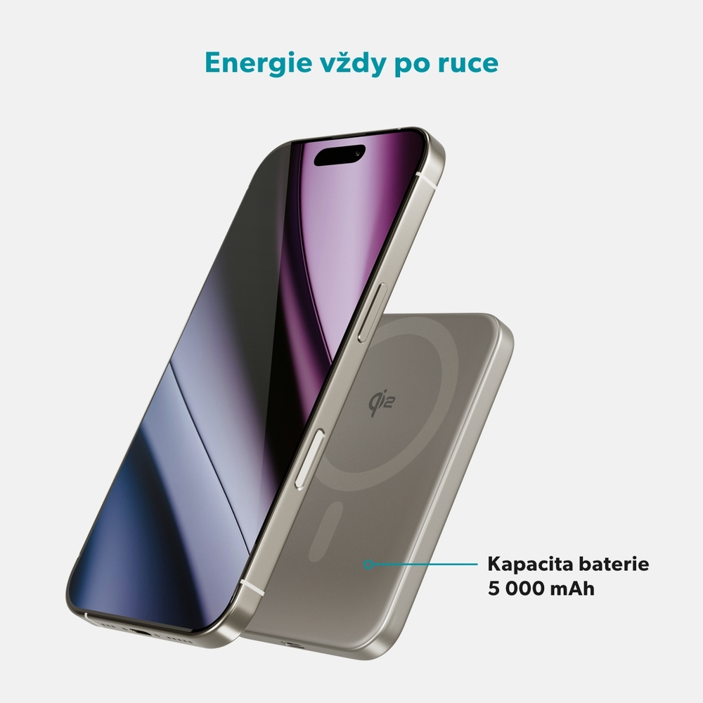 iStores by Epico UltraPack EM51 Qi2 5000 Slim Mag+ Powerbanka-titanová