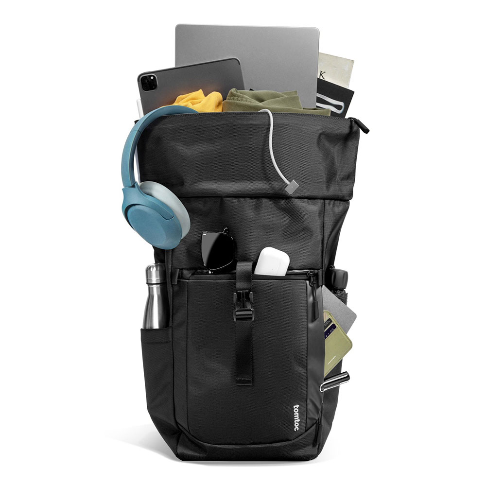 TomToc batoh Navigator T61 Rolltop Backpack L - Black