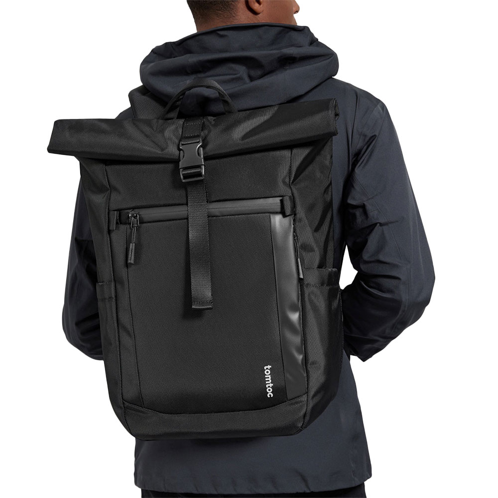 TomToc batoh Navigator T61 Rolltop Backpack L - Black