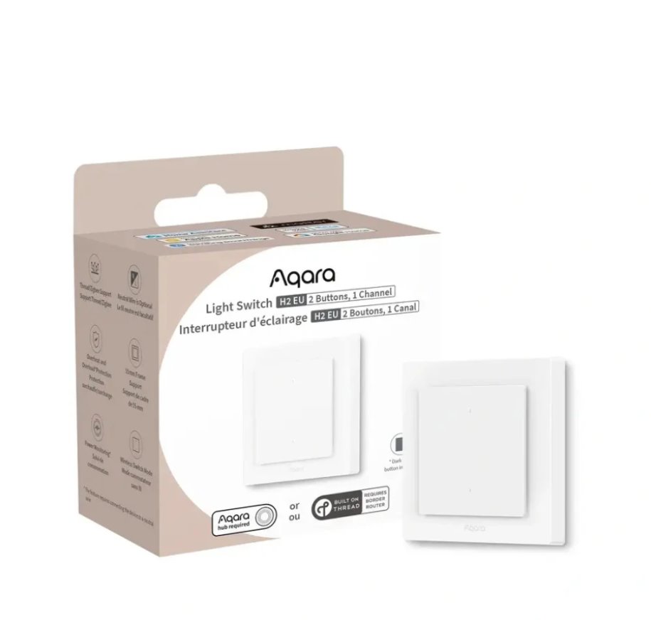 Aqara Smart Home Zigbee a Thread vypínač s relé H2 EU