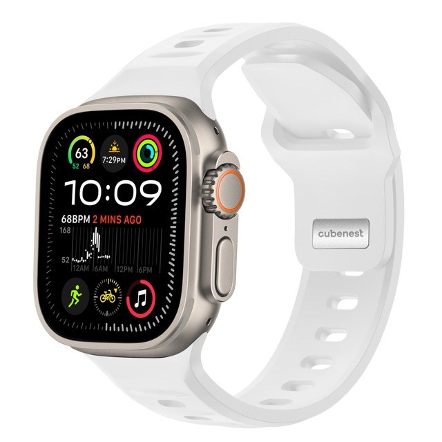 Cubenest sportovní řemínek pro Apple Watch 49/46/45/44/42 mm - bílý