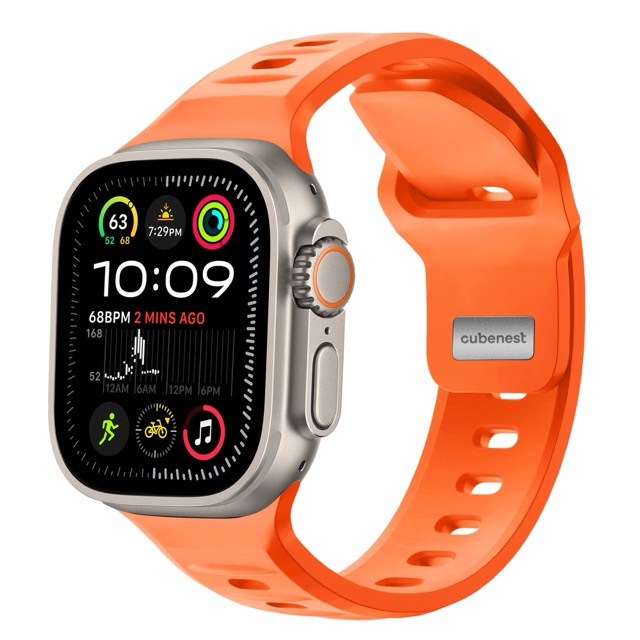 Cubenest sportovní řemínek pro Apple Watch 49/46/45/44/42 mm - oranžový