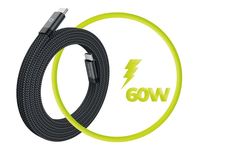 Mobile Origin Magnetic Flat Patented Cable USB-C to USB-C 1m - Black