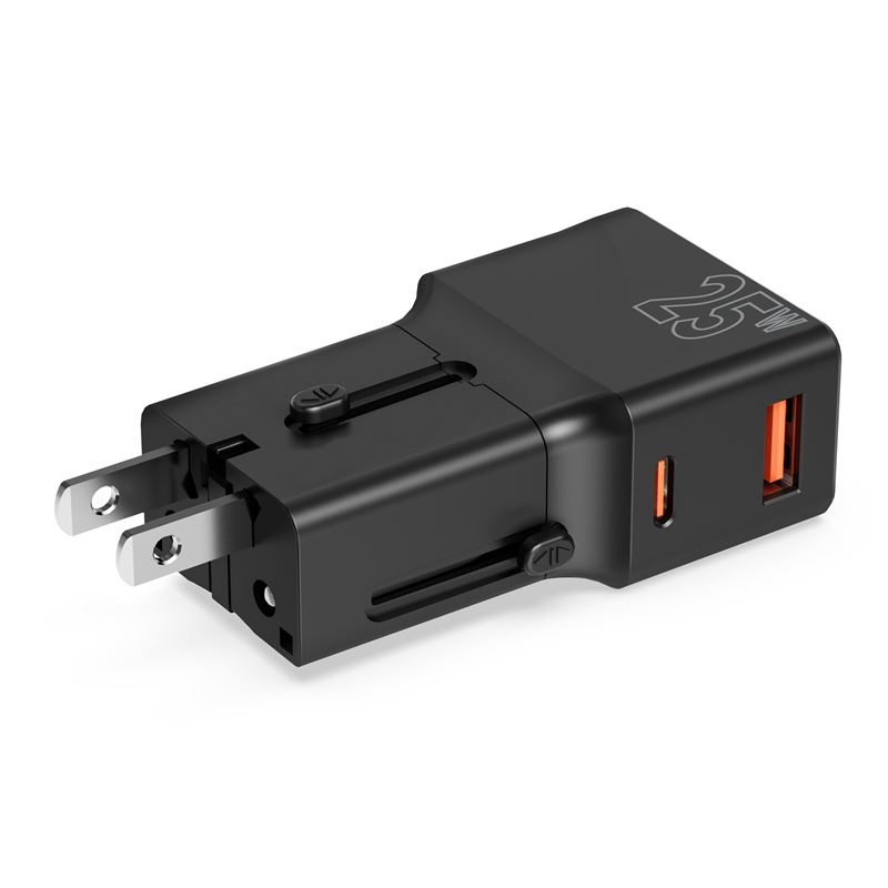Mobile Origin 25W Travel Adapter (EU/US/UK/AU) - Black