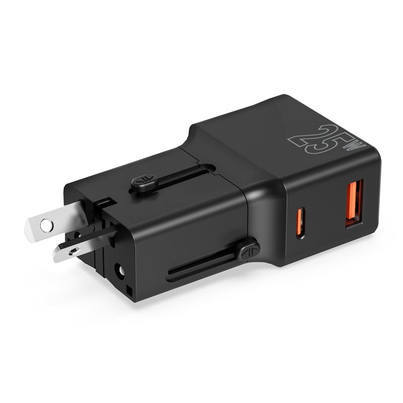 Mobile Origin 25W Travel Adapter (EU/US/UK/AU) - Black