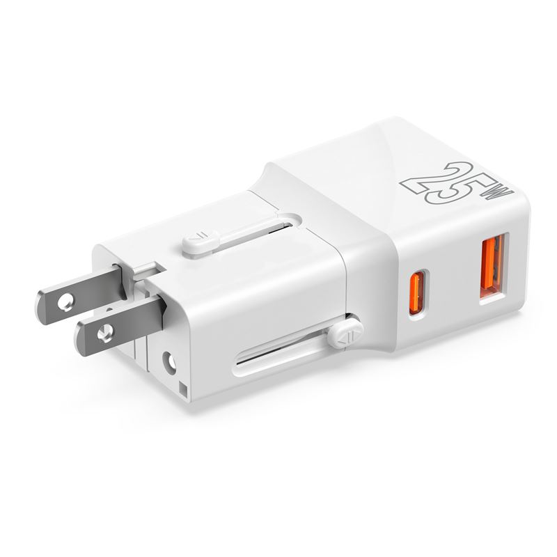 Mobile Origin 25W Travel Adapter (EU/US/UK/AU) - White