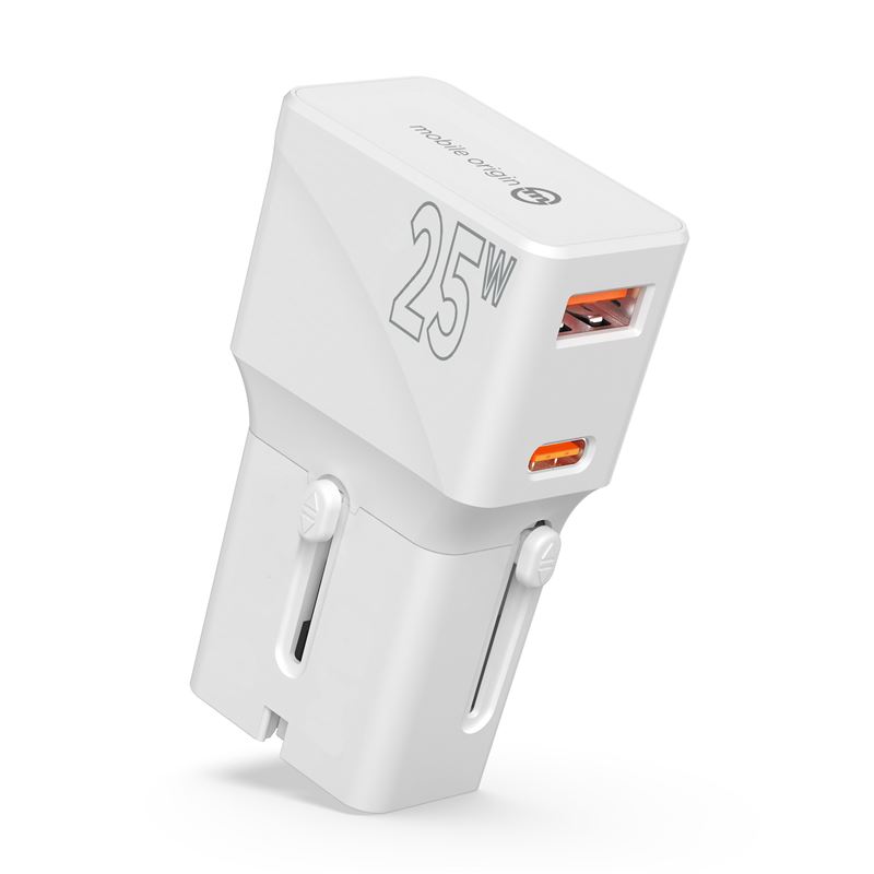 Mobile Origin 25W Travel Adapter (EU/US/UK/AU) - White