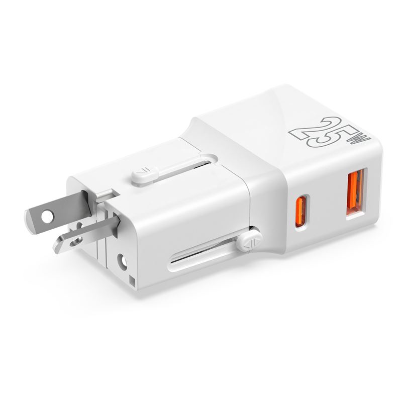Mobile Origin 25W Travel Adapter (EU/US/UK/AU) - White