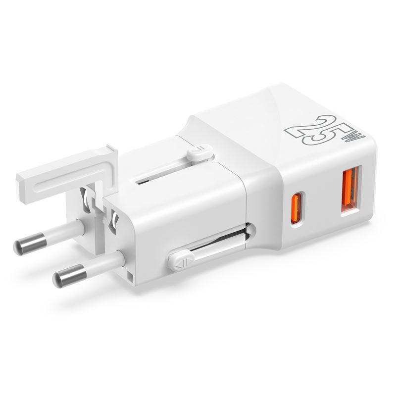 Mobile Origin 25W Travel Adapter (EU/US/UK/AU) - White