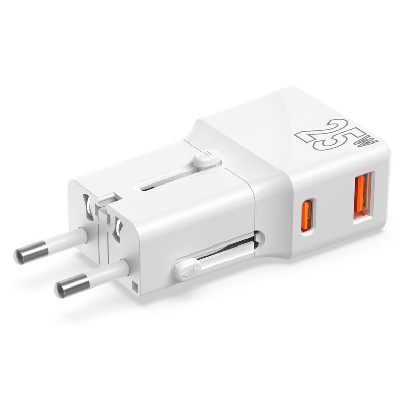 Mobile Origin 25W Travel Adapter (EU/US/UK/AU) - White