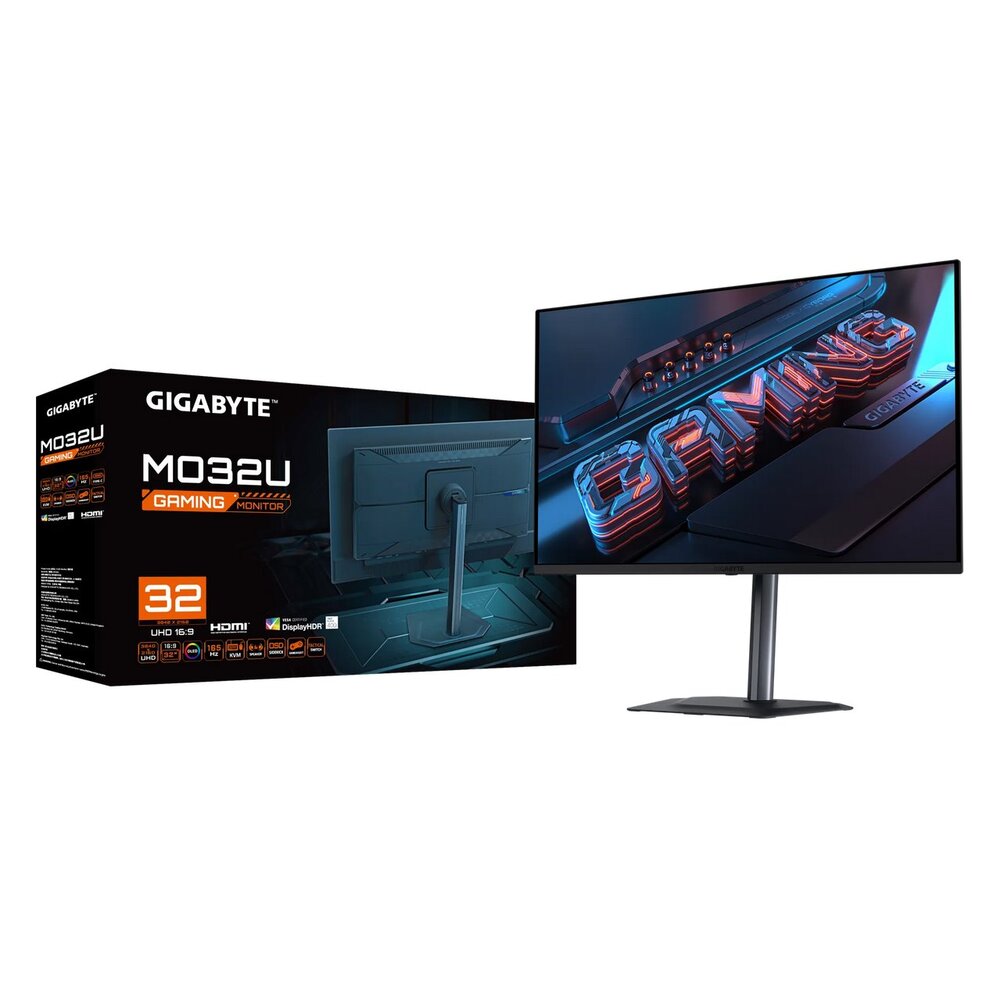 GIGABYTE LCD MO32U GAMING Monitor 32" UHD 3840x2160, QD-OLED, 165Hz, Speakers, KVM USB, USB-C, 2xHDMI, DP