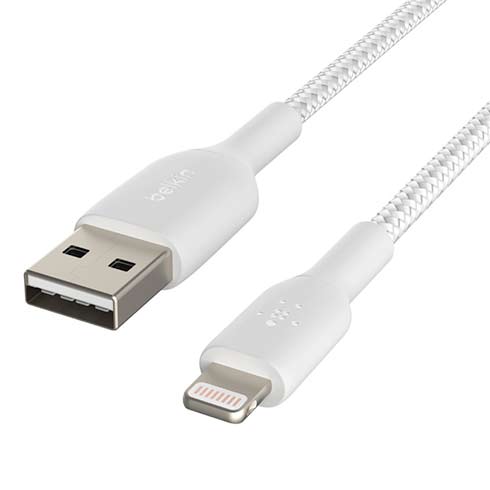Belkin kábel Boost Charge Braided USB-A to Lightning 1m - White *Poškodený obal*