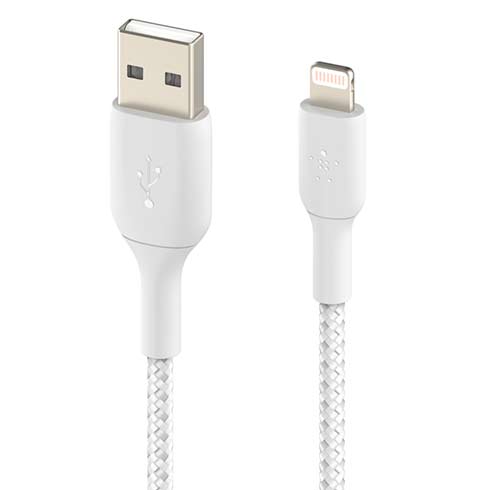 Belkin kábel Boost Charge Braided USB-A to Lightning 1m - White *Poškodený obal*