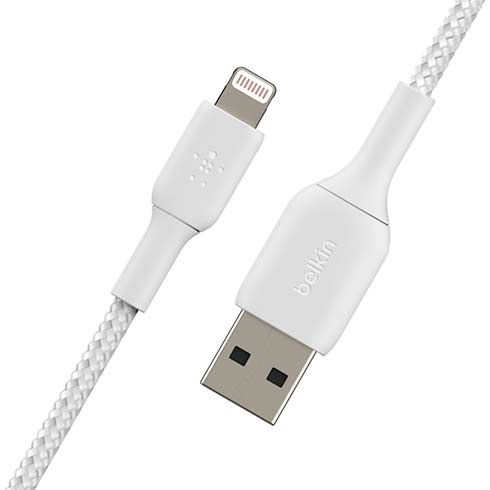 Belkin kábel Boost Charge Braided USB-A to Lightning 1m - White *Poškodený obal*