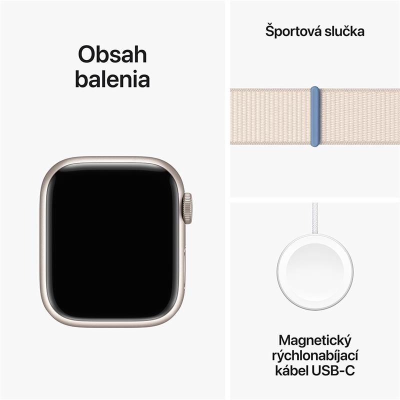 Apple Watch Series 9 GPS 45mm Hvězdně bílý hliník *Třída A*