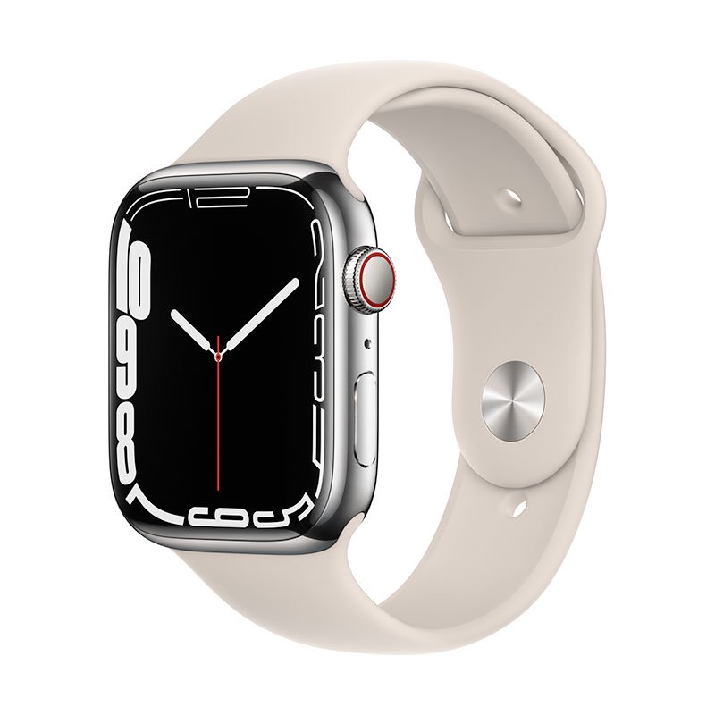 Apple Watch Series 7 GPS + Cellular, 45mm Stříbrný nerez *Třída B*