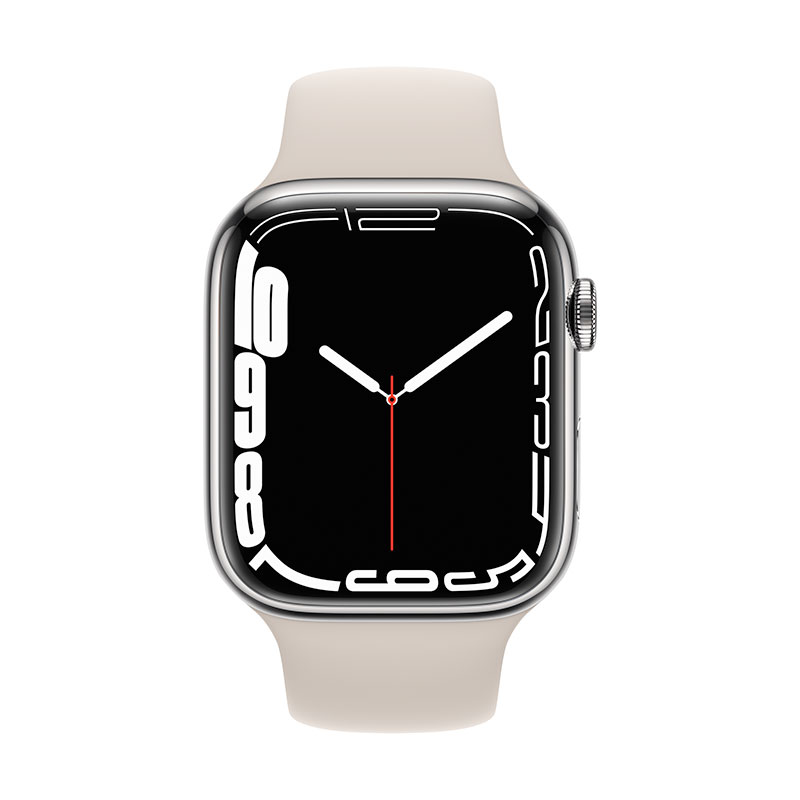 Apple Watch Series 7 GPS + Cellular, 45mm Stříbrný nerez *Třída B*