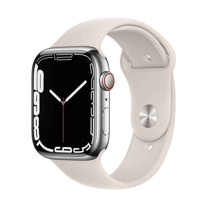 Apple Watch Series 7 GPS + Cellular, 45mm Stříbrný nerez *Třída B*