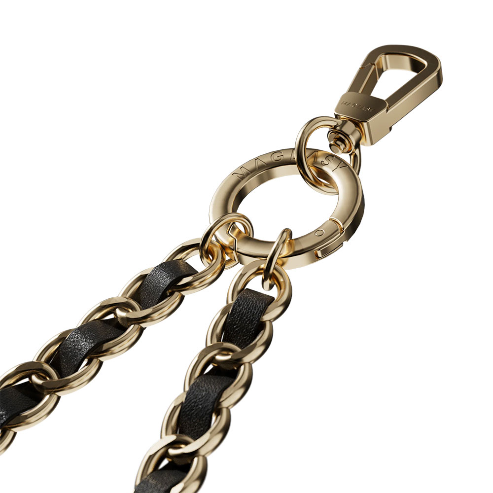SwitchEasy 9mm Chic Chain Wrist Strap + Strap Card - Black/Matte Gold