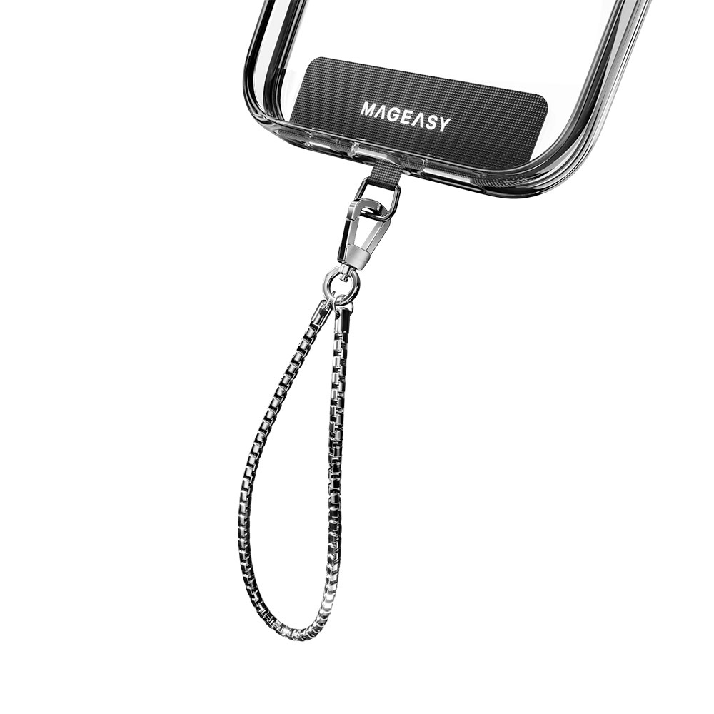 SwitchEasy 4.5mm Metal Chain Wrist Strap + Strap Card - Silver