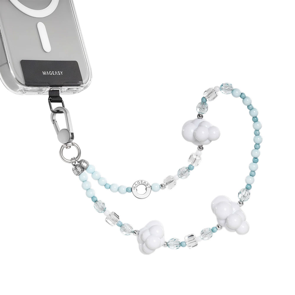 SwitchEasy Beaded Wrist Strap + Strap Card - Cloud Mist
