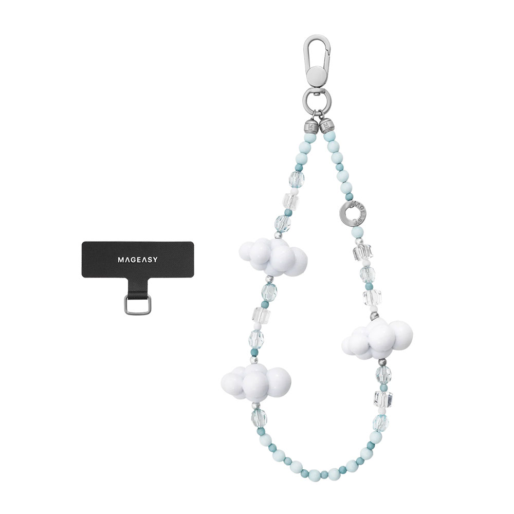 SwitchEasy Beaded Wrist Strap + Strap Card - Cloud Mist