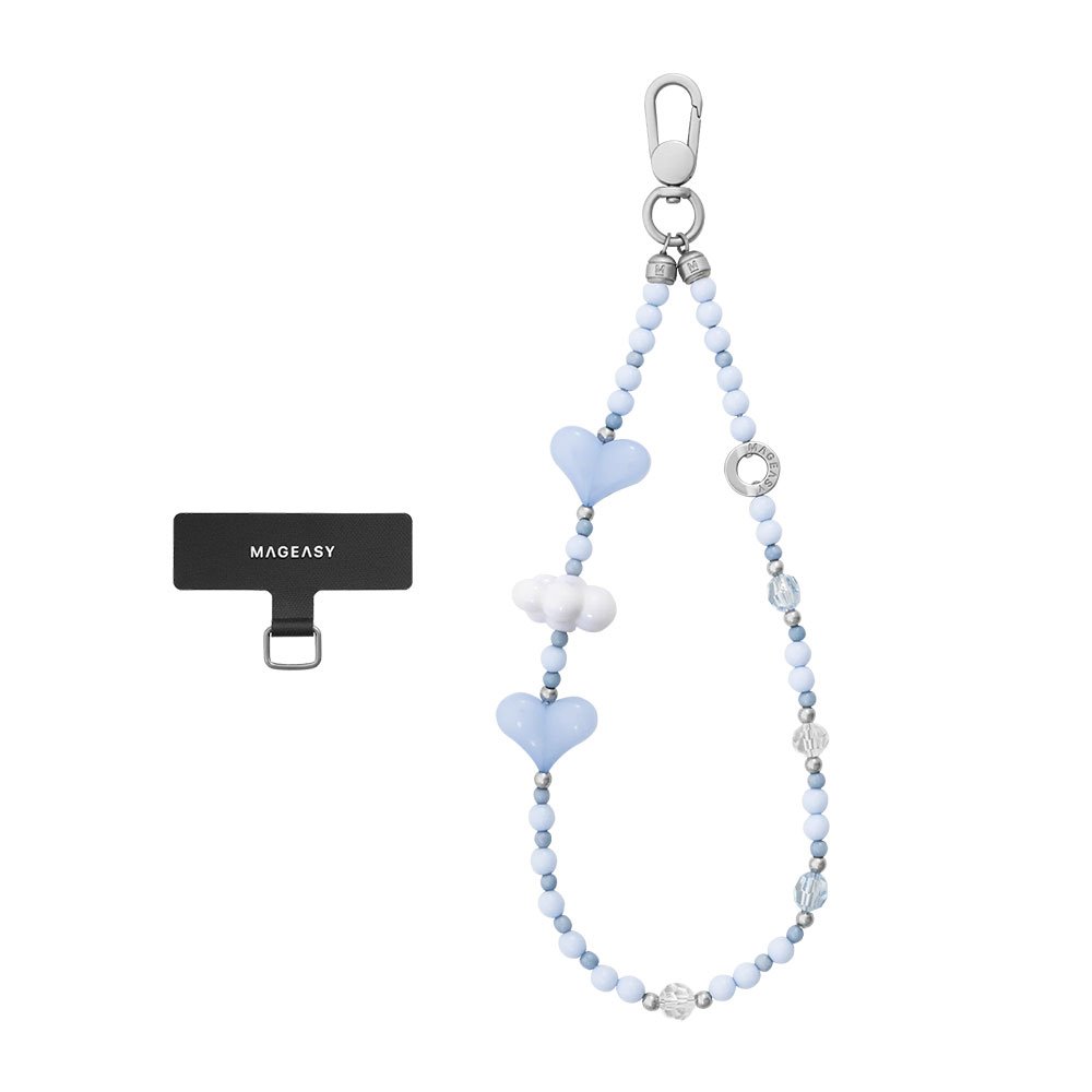 SwitchEasy Beaded Wrist Strap + Strap Card - Heart Fluff