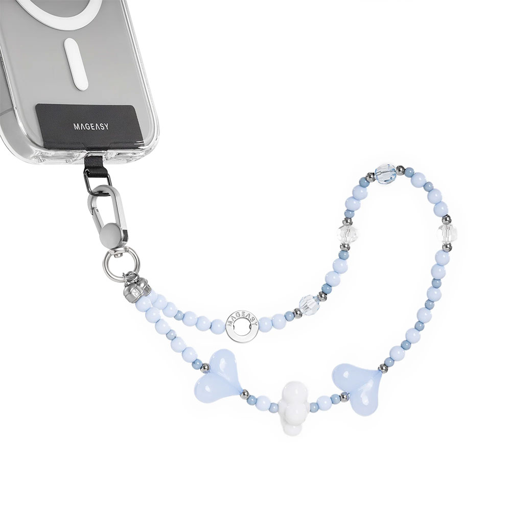 SwitchEasy Beaded Wrist Strap + Strap Card - Heart Fluff