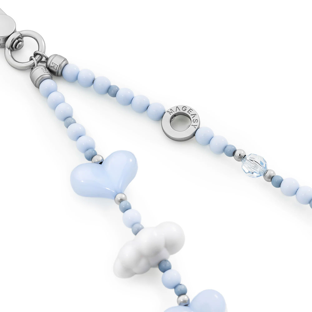 SwitchEasy Beaded Wrist Strap + Strap Card - Heart Fluff