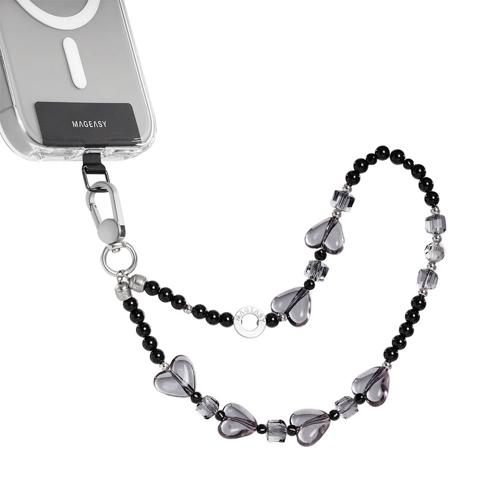 SwitchEasy Beaded Wrist Strap + Strap Card - Midnight Heart