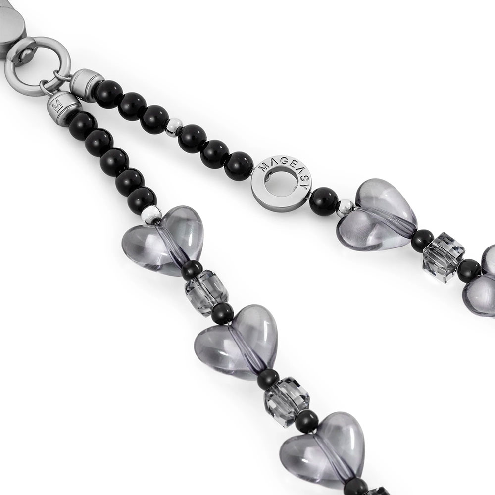 SwitchEasy Beaded Wrist Strap + Strap Card - Midnight Heart