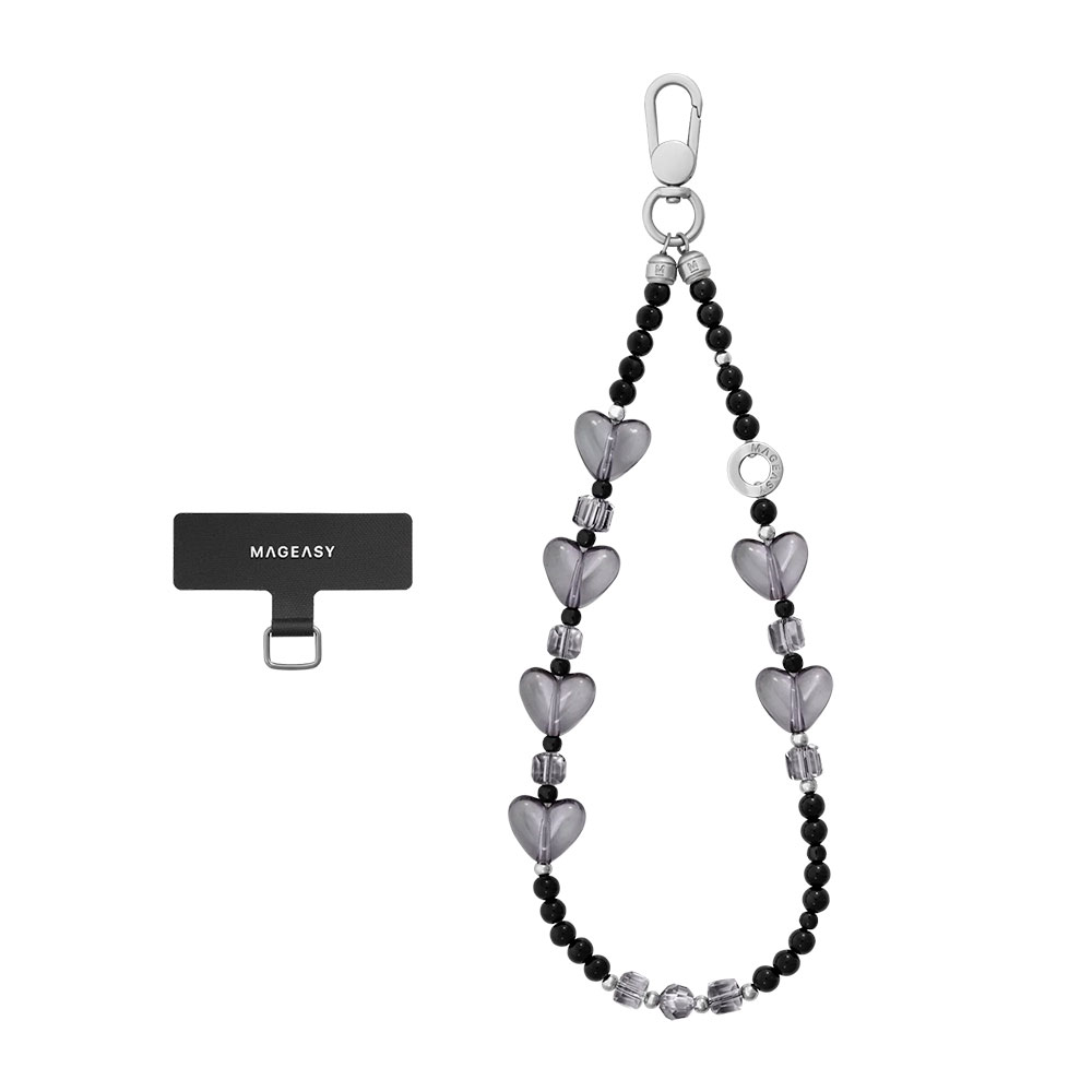 SwitchEasy Beaded Wrist Strap + Strap Card - Midnight Heart