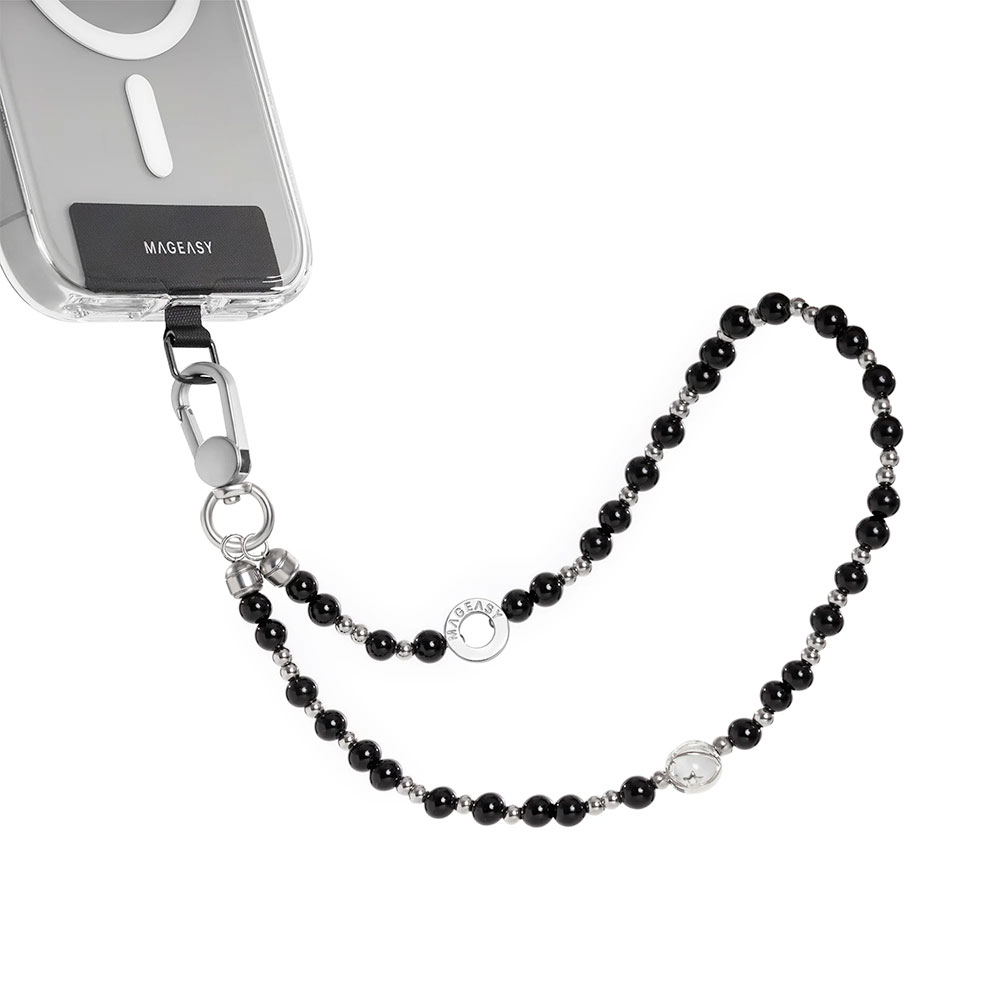 SwitchEasy Beaded Wrist Strap + Strap Card - Onyx Bloom