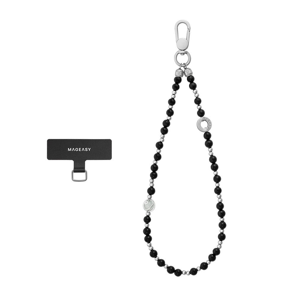 SwitchEasy Beaded Wrist Strap + Strap Card - Onyx Bloom