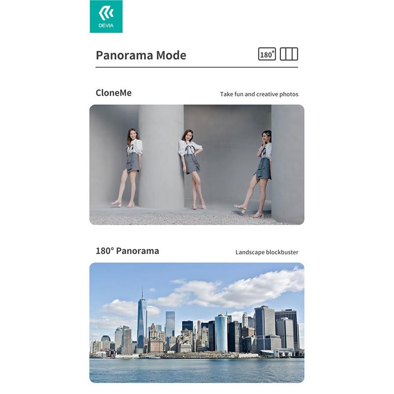 Devia Tripod Stand Multi-functional Desktop Gimbal Selfie-Stick - Black