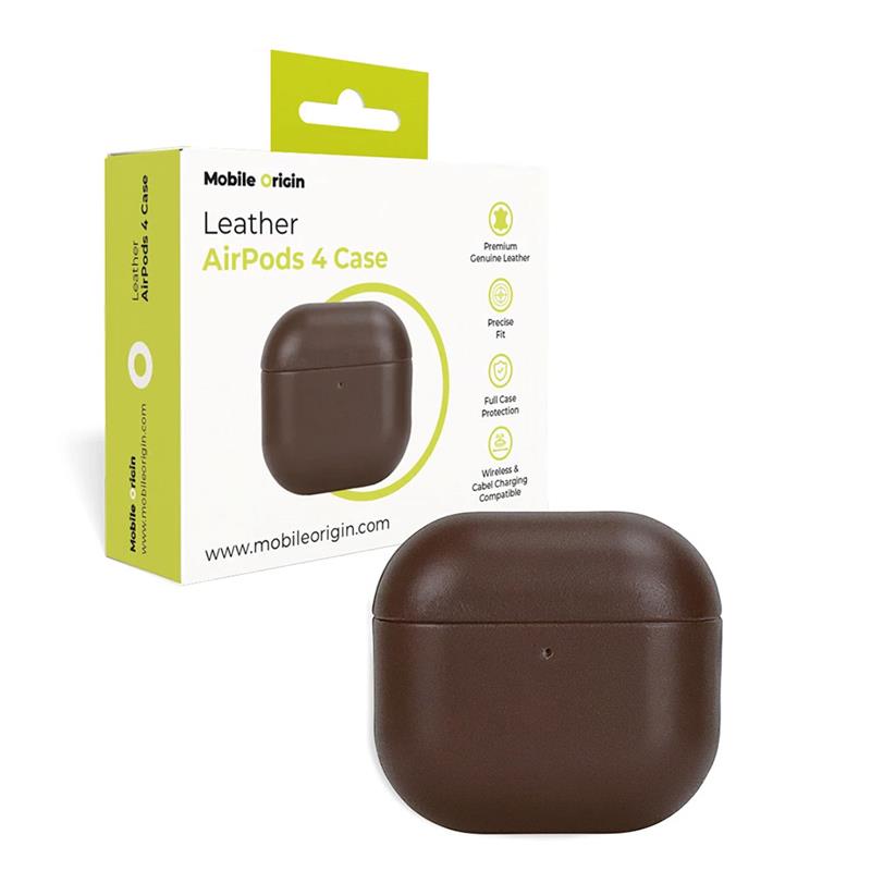 Mobile Origin puzdro Leather case pre Airpods 4 - Brown