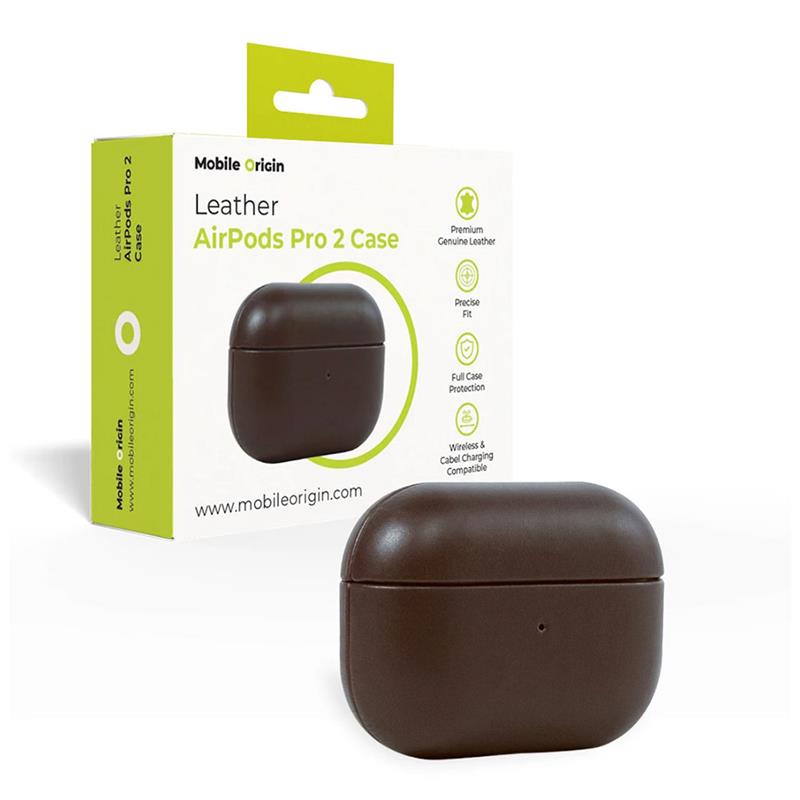 Mobile Origin puzdro Leather case pre Airpods Pro 2 - Brown