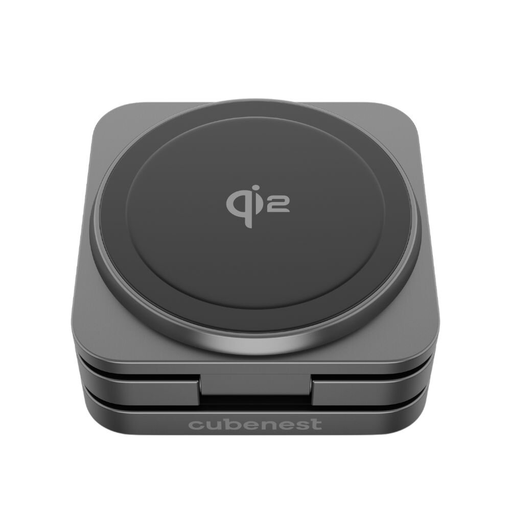 Cubenest Qi2 3v1 Skladacia bezdrôtová nabíjačka SQ312 Pro - čierny titan