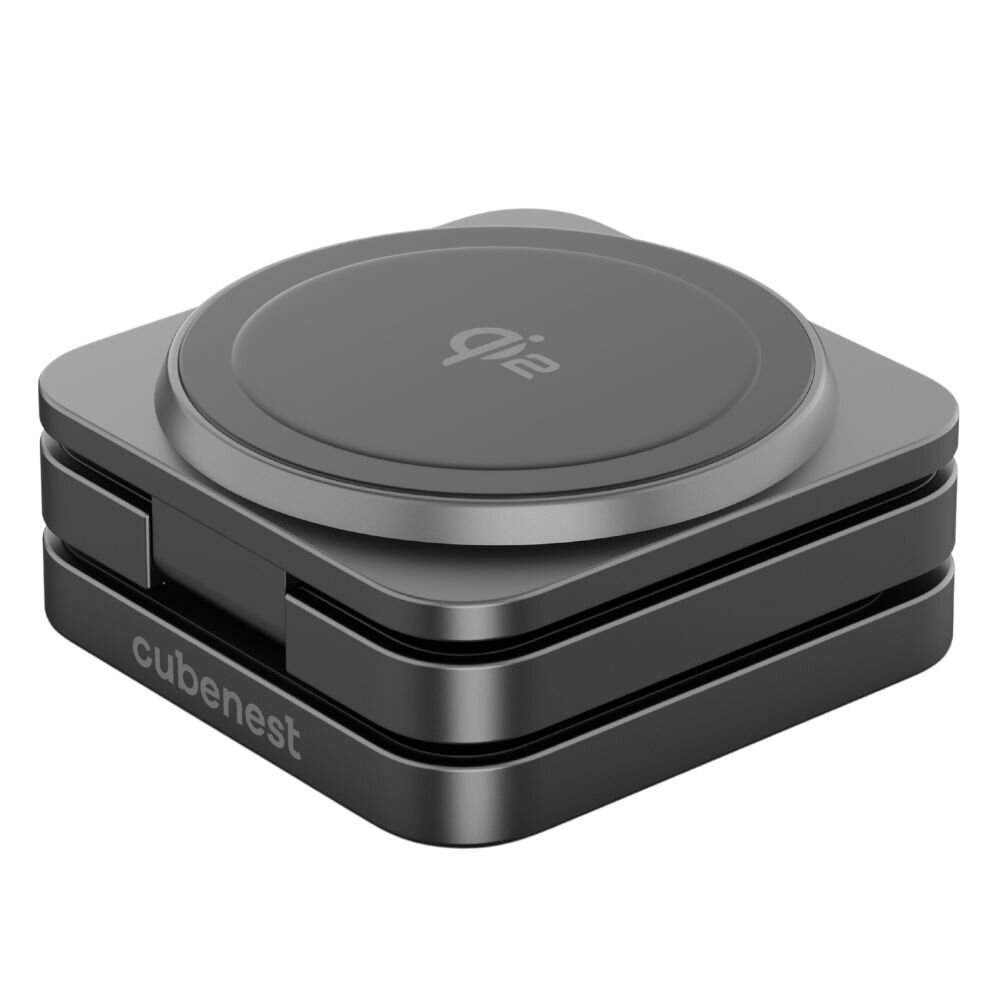 Cubenest Qi2 3v1 Skladacia bezdrôtová nabíjačka SQ312 Pro - čierny titan