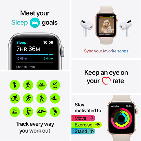 Apple Watch SE GPS 44mm Stříbrný hliník *Třída C*