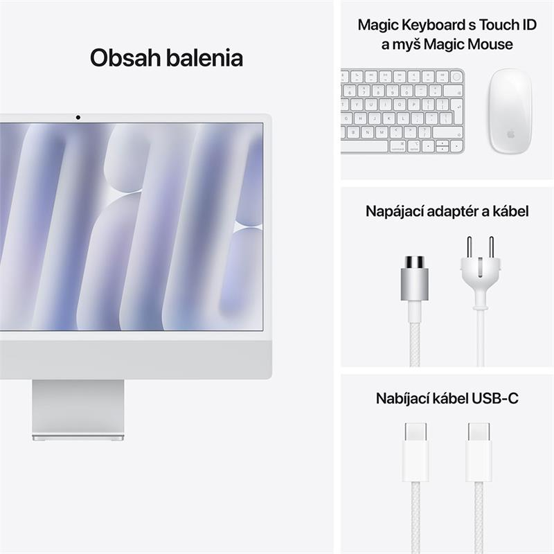 CTO iMac 24" 4.5K Nanotextura Apple M4 10C CPU 10C GPU 16GB 512GB Strieborný NUM SK *roz