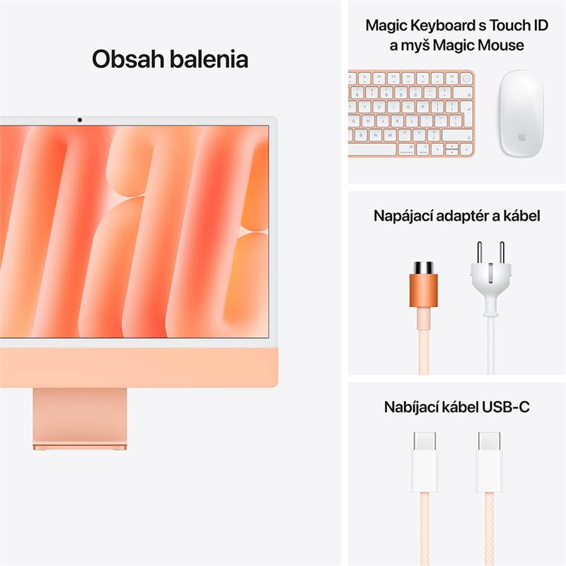CTO iMac 24" 4.5K Apple M4 10C CPU 10C GPU 32GB 1TB Oranžový NUM SK