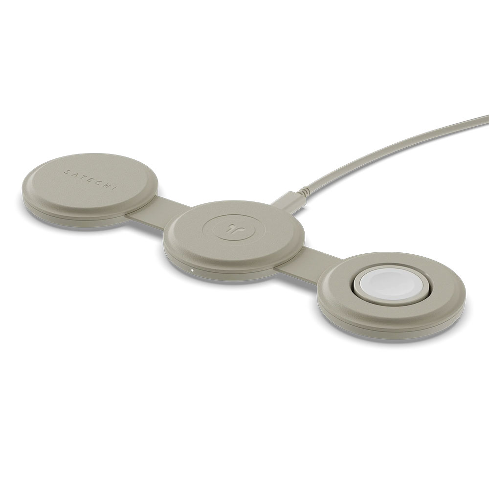Satechi Qi2 OntheGo 3-in-1 Wireless Charger - Sand