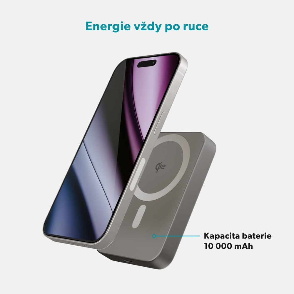 iStores by Epico UltraPack EM71 Qi2 10000 Alu Mag+ Powerbanka - titanová