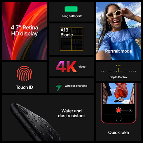 iPhone SE 128 GB (PRODUCT)RED (2020) *Použitý s DPH - Trieda C*