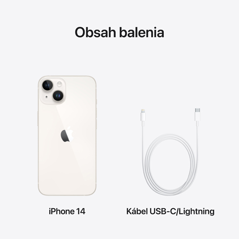 iPhone 14 128 GB Hvězdně bílý *Použitý s DPH – Třída C*