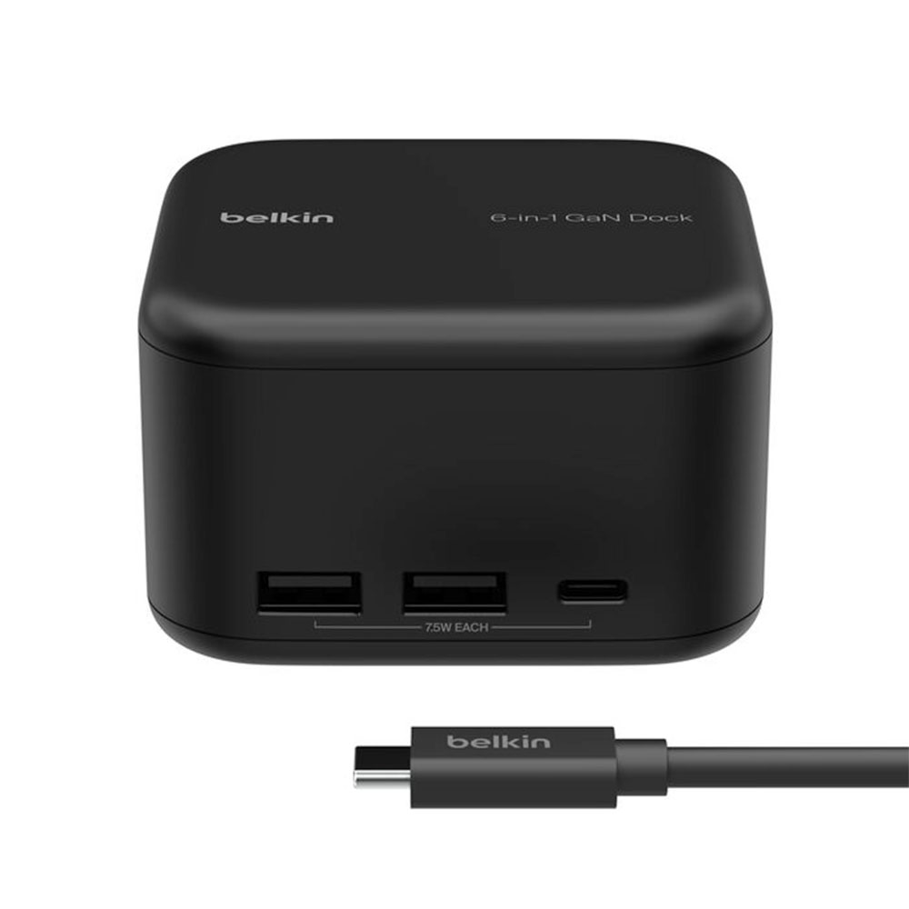 Belkin Connect USB-C 6-in-1 Core GaN Dock 130W - Black
