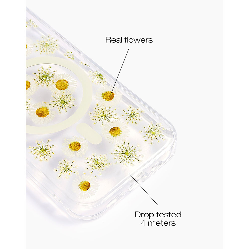 iDeal Fashion Clear Case MagSafe iPhone 13/14/15 Daisy Bloom