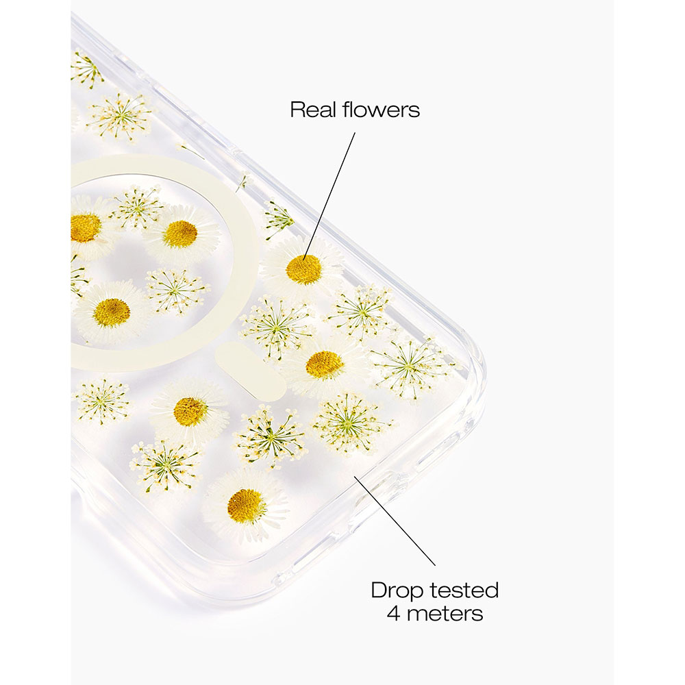 iDeal Fashion Clear Case MagSafe iPhone 16 Daisy Bloom