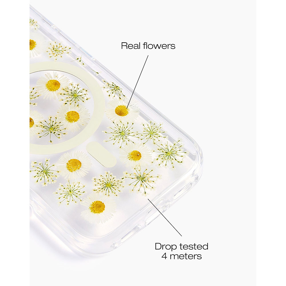 iDeal Fashion Clear Case MagSafe iPhone 16 Pro Daisy Bloom